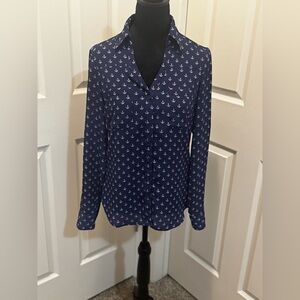 ⚓️BRAND NEW⚓️  Express Navy Portofino Shirt with White Anchor Pattern